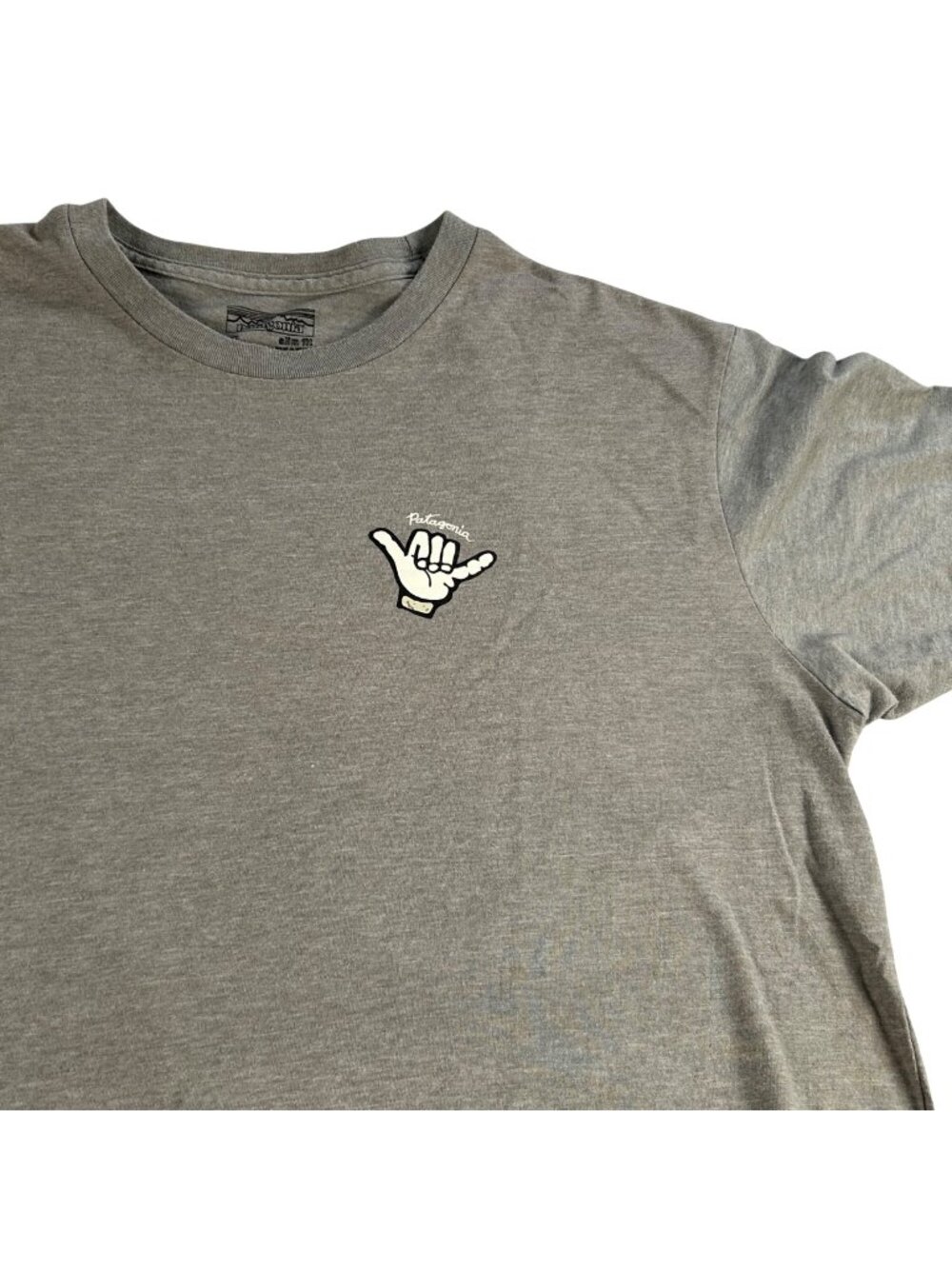 Patagonia Slim Fit Graphic T-Shirt Men's XL Preppy Gray Crab & Hand Graphics